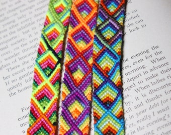 Rainbow Friendship Bracelet, Neon BFF Bracelet Set