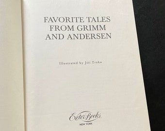 Favorite Tales/Grimm & Anderson/Hardback Book/Pristine Book/1980s/Exeter Publishing/Beautifully Illustrated