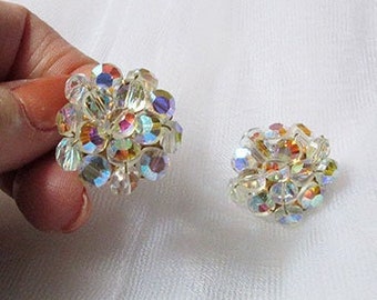 Vintage Crystal Clip Earrings