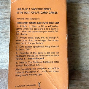 1961 How to Win Card Games/Consistent Winner/12 Popular Card Games/Collector/Fun/Secret Strategy/Competitive image 2