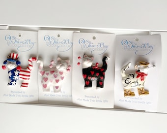 Amy Lacombe Whimsiclay Cat Figurine - Willitts Design Collectible