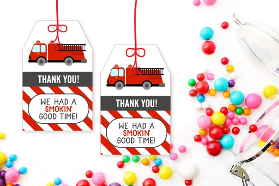 Fireman Birthday Party Favor Tags - Fireman Birthday Party Printable Gift Tags Il_570xn