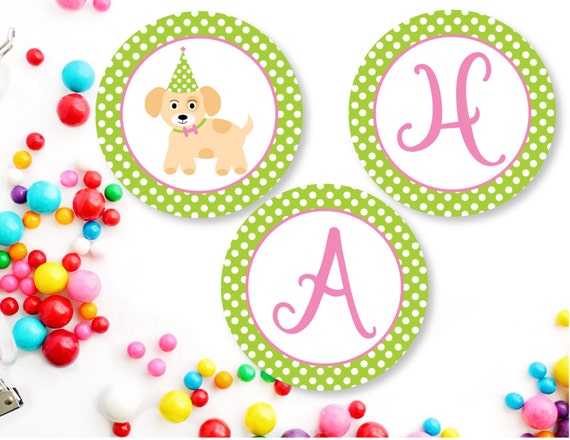 Puppy Party Printable Birthday Banner - Puppy Dog Birthday Party Pennant Banner - Instant Download Il_570xn