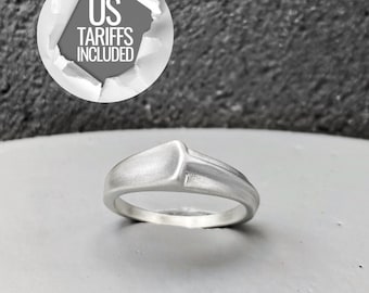 Asymmetrical chunky ring, modern solid sterling silver ring with matte finish, women sculpted ring, unique design jewelry, gift for her
