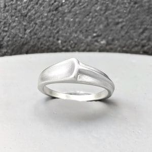 Asymmetrical chunky ring, modern solid sterling silver ring with matte finish, women sculpted ring, unique design jewelry, gift for her