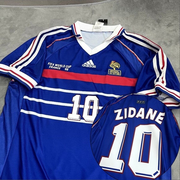 Zidane #10 Home France 1998 World cup winners vintage short sleeves/long sleeves retro jersey