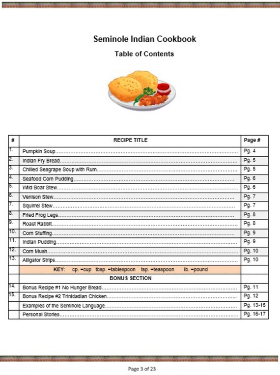 Seminole Indian Cookbook: by Nancy Moral, M.Ed., Former teacher for the Seminole Tribe of Florida (1)
