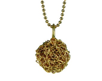 Pendant "Nina " Knitted in gilded silver.