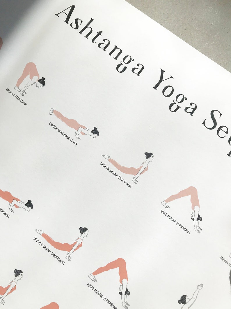 ashtanga yoga sequence yoga poster yoga postures print etsy