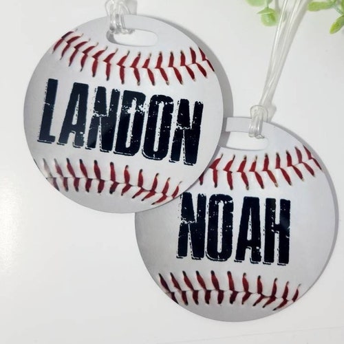 CUSTOM Personalized Boys Baseball Bat Bag Tag for Backpack Etsy