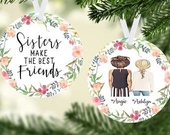 sisters make the best friends ornament personalized sister ornament christmas ornamentgifts for sistersornament gift ideas for family - Best Friend Christmas Ornaments sisters make the best friends ornament personalized sister ornament christmas ornamentgifts for sistersornament gift ideas for family - Best Friend Christmas Ornaments