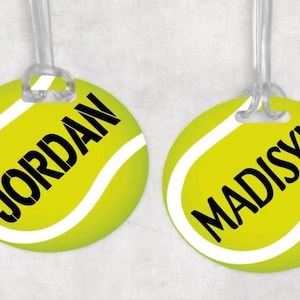 Tennis Tag, Personalized Sports Bag Tag, Team tags, Adult Tags, Kids Tags, Backpack Tags, add your logo, Lunchboxes,tennis, tennis bag tag,