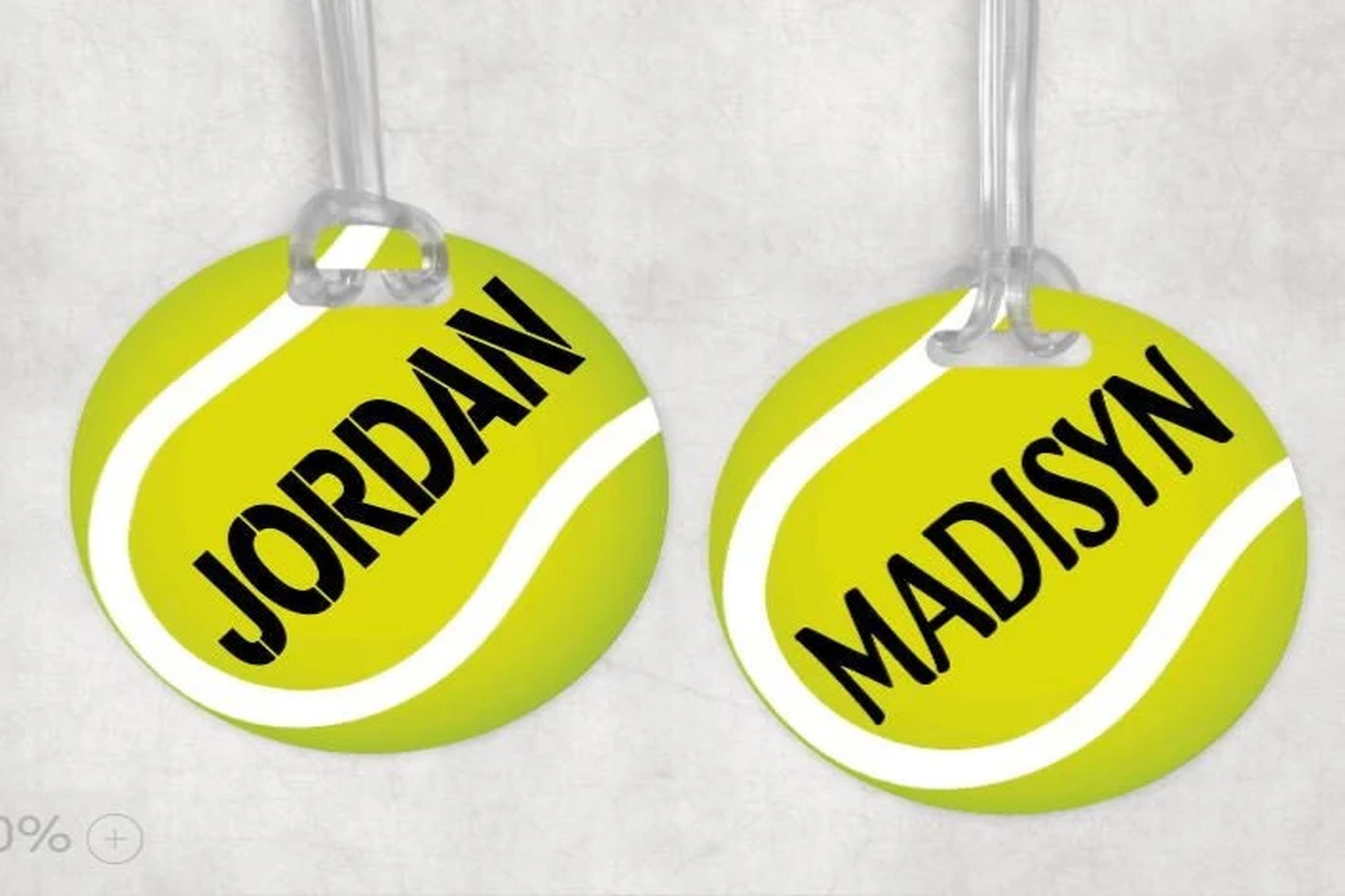 Tennis Tag, Personalized Sports Bag Tag, Team tags, Adult Tags, Kids Tags, Backpack Tags, add your logo, Lunchboxes,tennis, tennis bag tag,