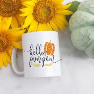 Hello Pumpkin Mug/ Halloween Mug/  fall Mugs/ gifts/ Mug/Adult humour/ 11oz or 15oz/Pumpkin
