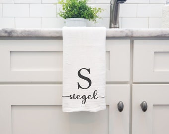 Kitchen Towels,flour sack, Personalized Towels, Cotton towels, Housewarming Gift, Farmhouse home gift ,Housewarming Gift, Wedding Gift, Name