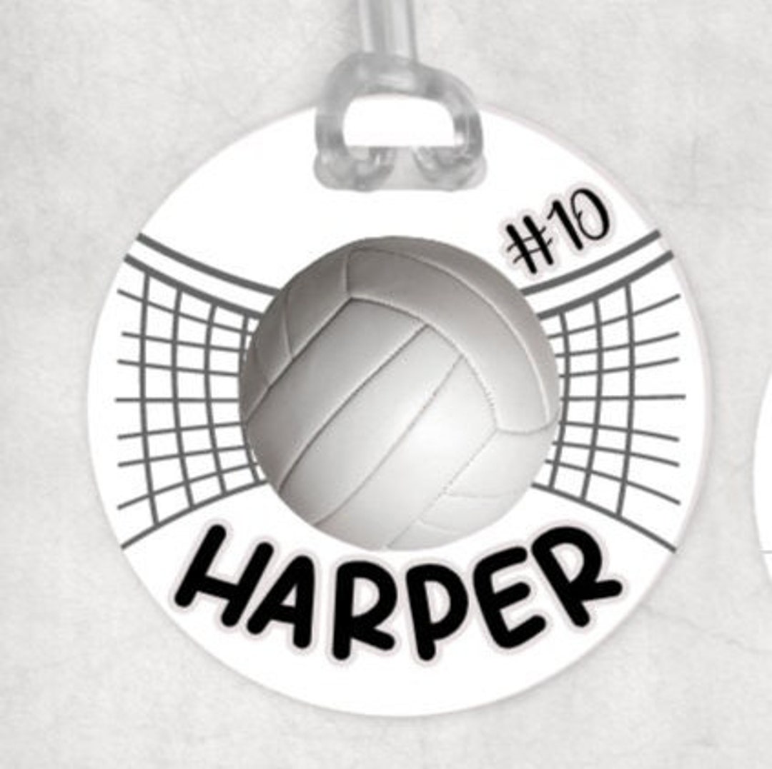 Volleyball Tag, Personalized Sports Tag, Luggage Tag, Custom Tags
