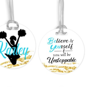 Cheer Bag Tag, Personalized Bag Tag,  pom, Tags, Kids Tags, Backpack Tags, Luggage tag, Name tag, kids gift ideas, sports,gymnastic, tumble