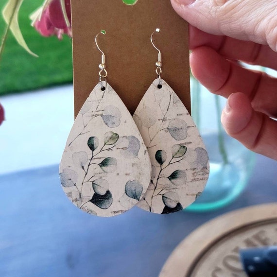 Cork on sale leather earrings