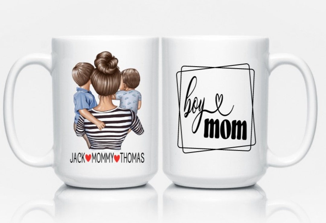 Mom of Boys Mug, Girl Mom Gifts, Personalized Mom Gifts, 2 Girls, Mom ...
