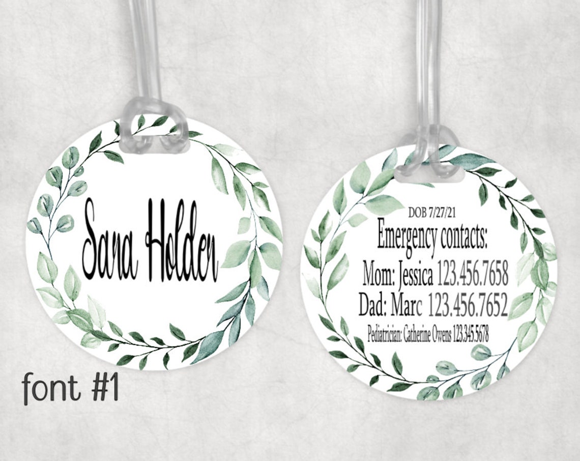 Car Seat Emergency Tag Stroller Tag Car Seat Tag Etsy