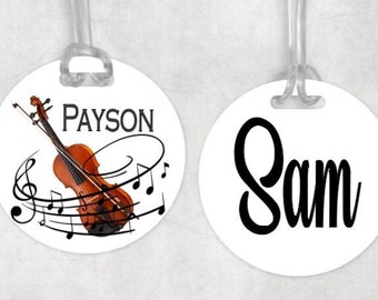 Music Tag, Personalized Music Bag Tag, luggage tag, Custom Band tag, music instruments, back to school, backpack tag, music lover