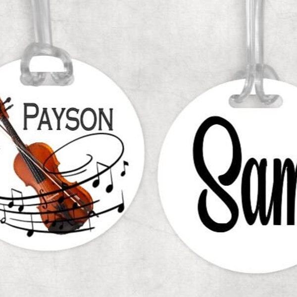 Music Tag, Personalized Music Bag Tag, luggage tag, Custom Band tag, music instruments, back to school, backpack tag, music lover