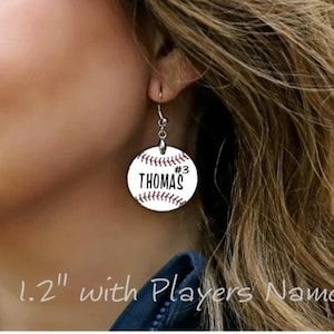 Baseball Earrings, Team Spirit., Personalized , Baseball Dangles, Sport Earrings, Baseball Fan Earrings, Baseball Mom Earrings, gifts,