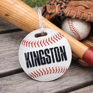 Round Tag, Personalized Sports Bag Tag, backpack name tag, Custom design, add your logo tag. Luggage tag, baseball, easter,  QR code