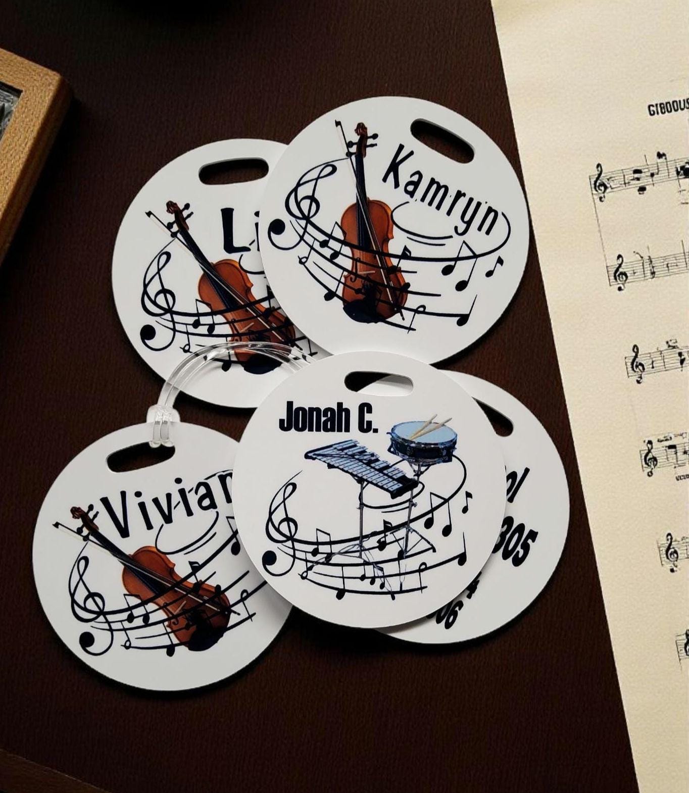 Custom Instrument Case Tags Music Tag, Personalized Music Bag Tag, Luggage Tag, Custom Band Tag ...