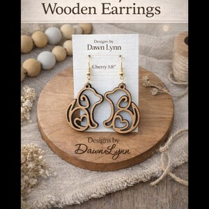 Dog shape Earrings, Animal Lover, Dog Lover, Dog Earrings, Dog Lover Gift, Paw Print, Cute Earrings, paws, Wood pet gifts