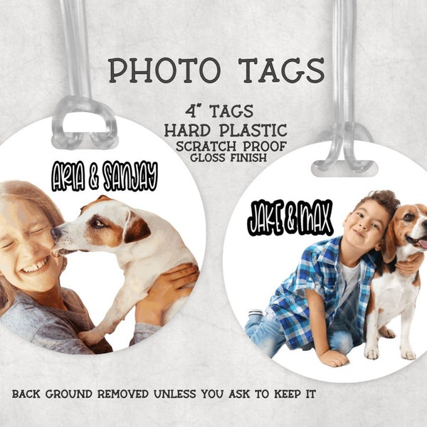 Round Tag, Personalized photo Tag, backpack name tag, marketing, company logo tag. Luggage tag, dance, photo tag, sports team , diaper bag