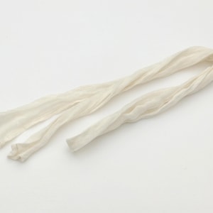 Skinny Off White Scarf: Lightweight Gauze Linen Thin Neck or Hair Summer Wrap, Headband