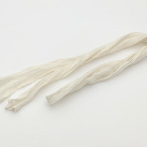 skinny off white gauze linen scarf for men and women / lightweight head neck hair accessory