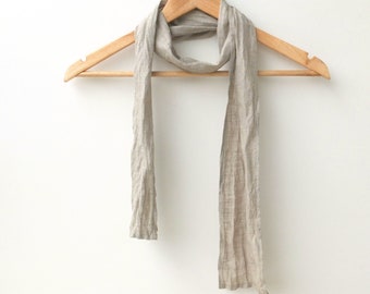 magere natuurlijke puur linnen sjaal voor mannen en vrouwen, dunne haarhoofdband met smalle nek