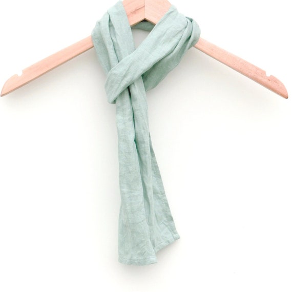 Sciarpa sottile in lino verde ghiaccio Italia