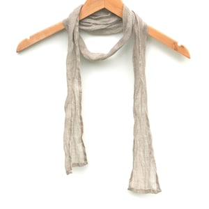 Skinny Linen Gauze Scarf: Thin Lightweight Neck Wrap for Men and Women