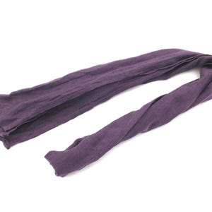 Purple Skinny Linen Scarf for Men and Women: Thin Hair, Neck or Head Wrap