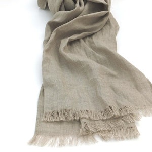 small natural linen scarf for men and women