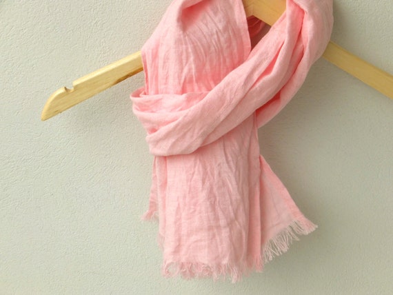 pink linen scarf
