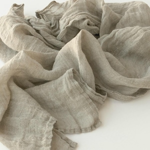 Kleiner Natur Leinen Schal für Männer und Frauen: Leichte Gazé Hals, Kopf, Haar-Wrap