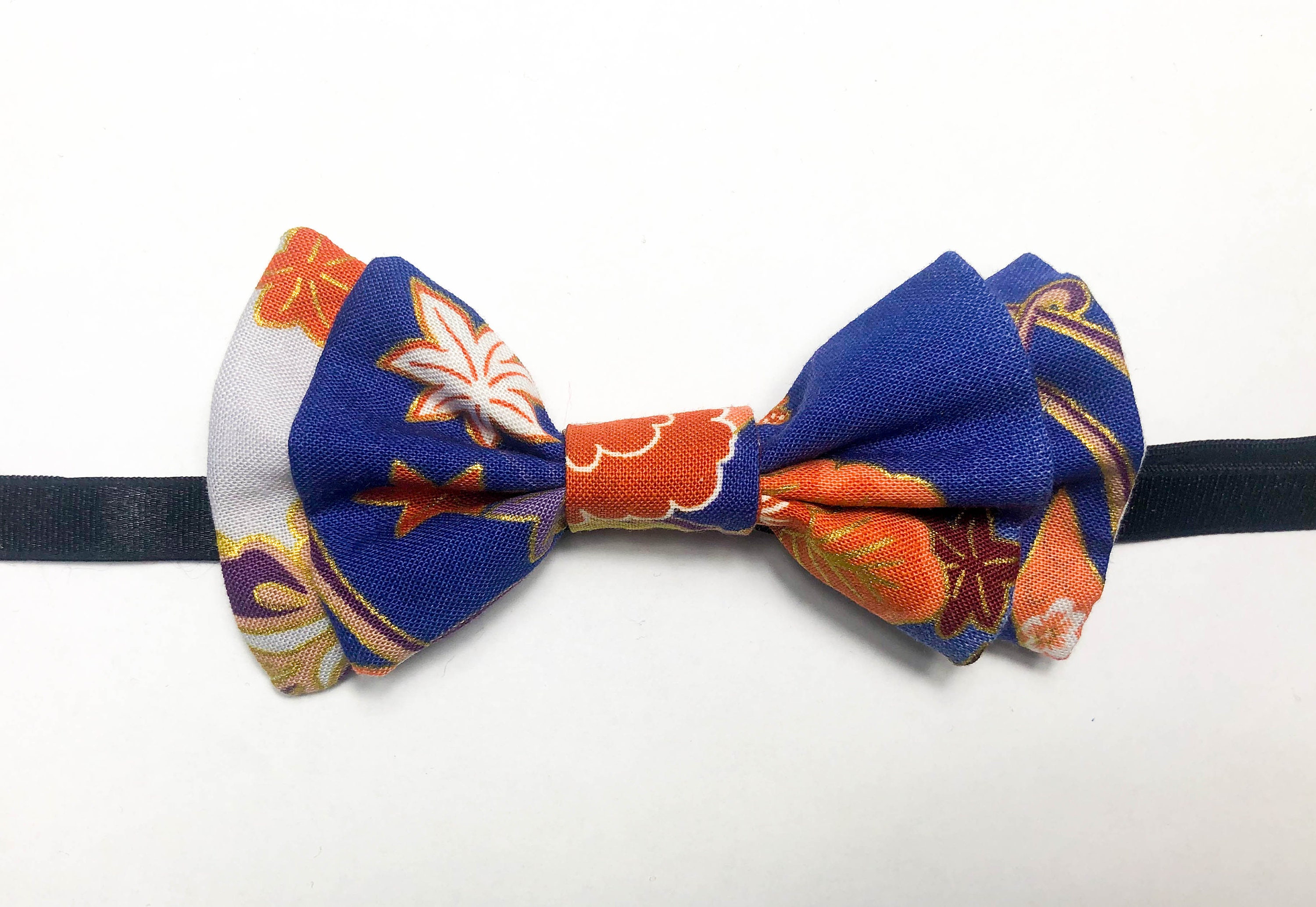 Bow Tie Japanese Fabric Multicolored Golden Patterns Etsy UK