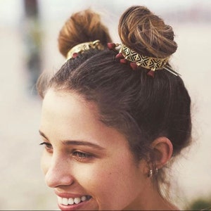 Tiara crown buns jewelry golden hair accessory