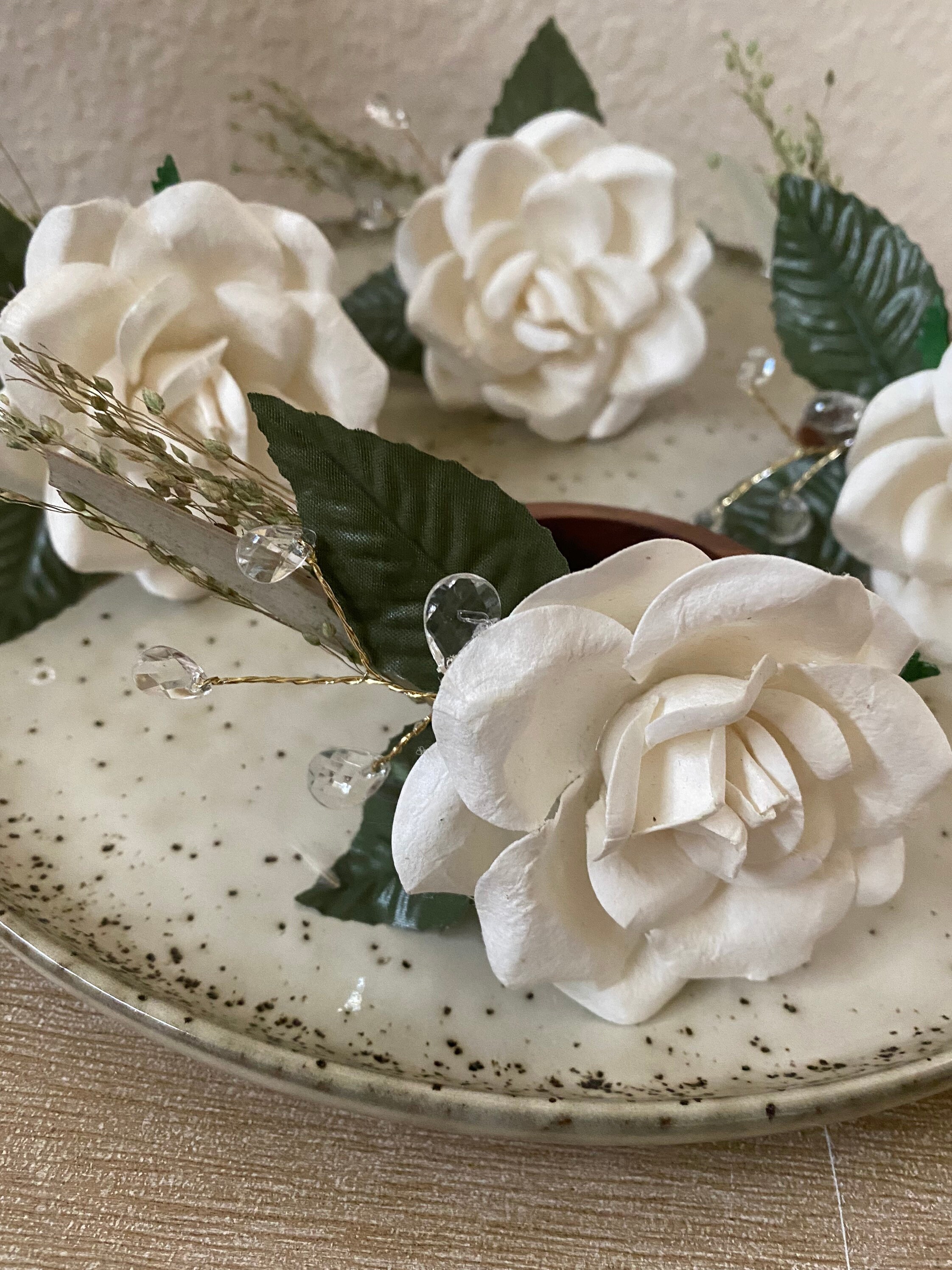 White Floral Napkin Rings 4 Etsy