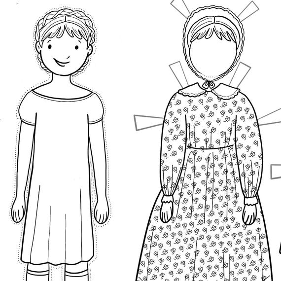 Elizabeth Printable Paper Doll - Color Me - Instant Download