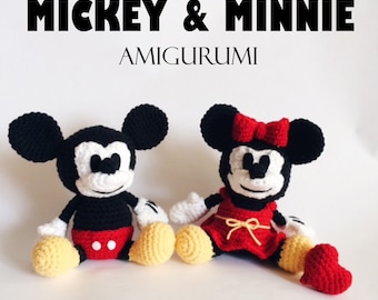 Mickey & Minnie Mouse Amigurumi Crochet Pattern PDF