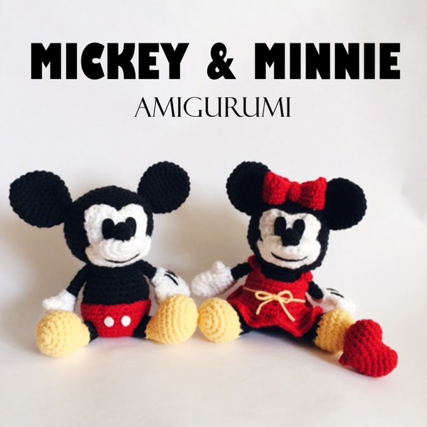 Mickey & Minnie Mouse Amigurumi Crochet Pattern PDF