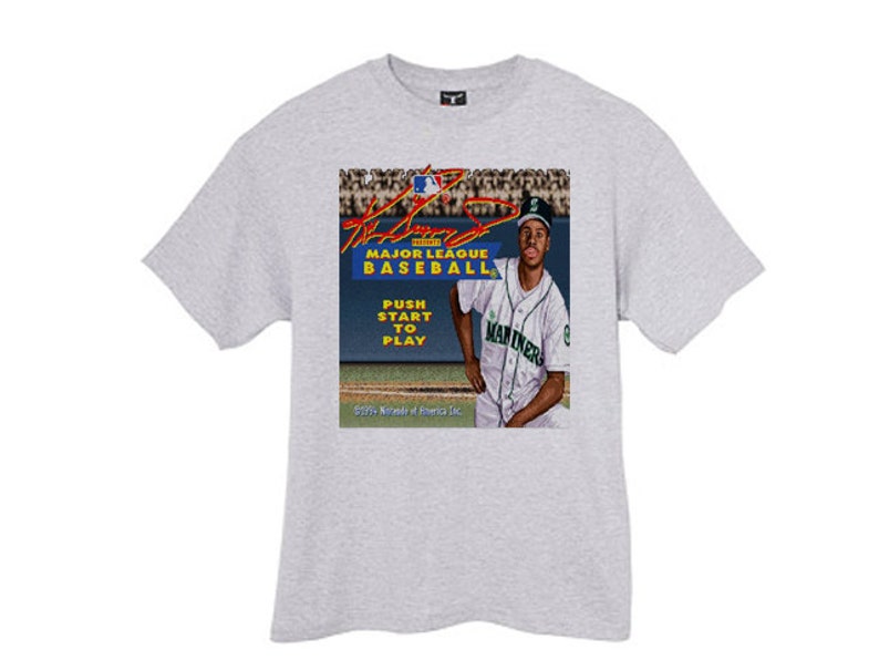 Ken Griffey Jr Baseball Retro Game Tshirt Tee Shirt Ash Grey Etsy