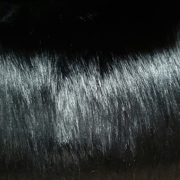Luxury Super Soft  extremely long and thick Black 100mm Pile  Faux Fur