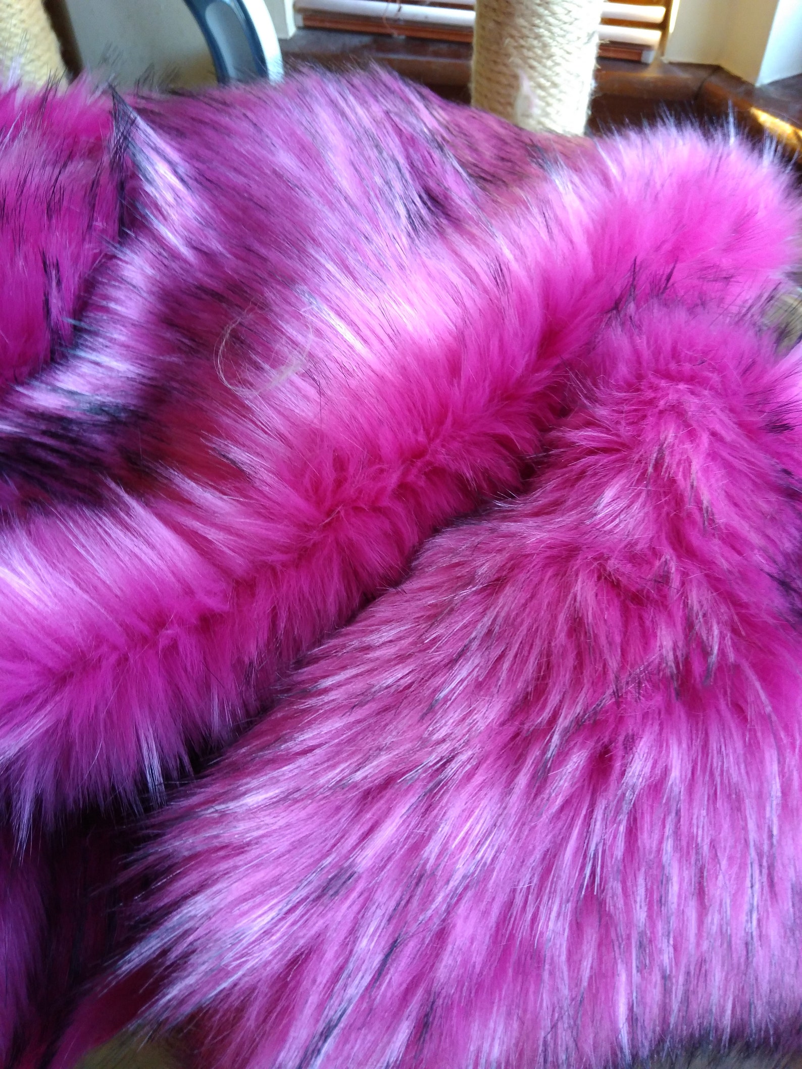 Luxury Super Soft Hot Pink Faux Fur 30mm Pile With 50mm White Etsy UK