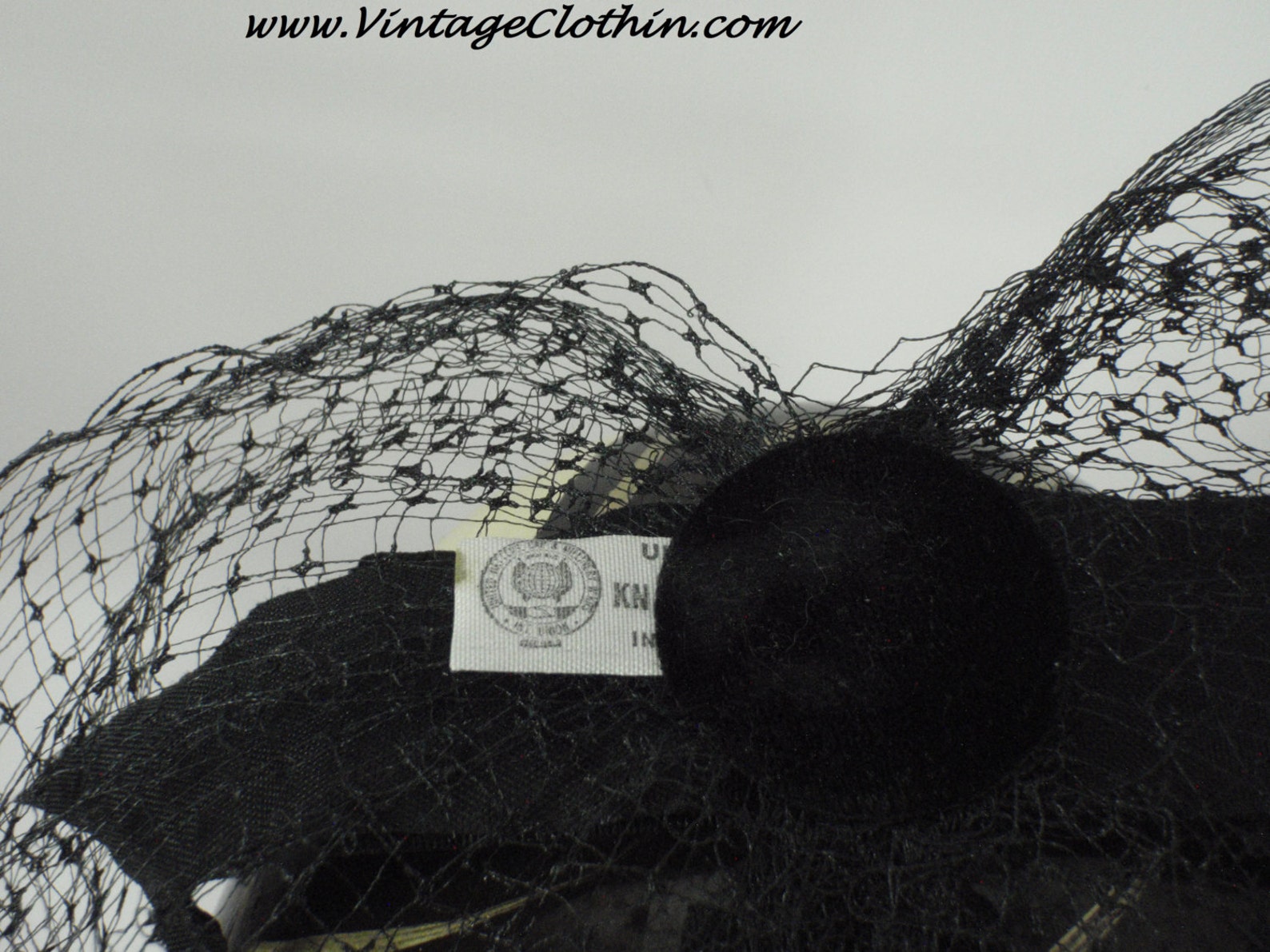 1950s/1960s Union Label Black Net Hat With Velvet Ribbon Etsy